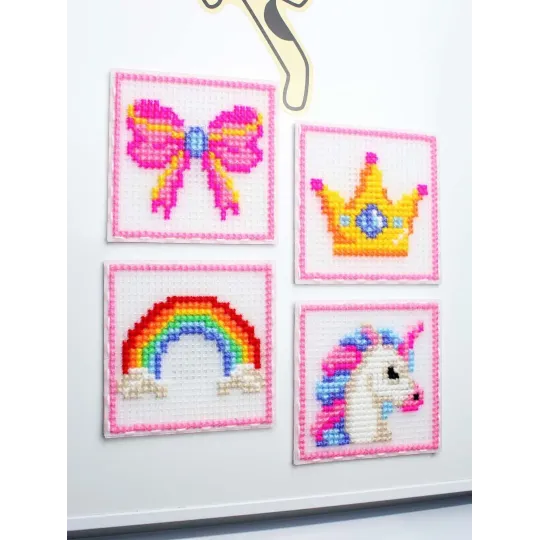 Cross stitch kit "Princess set. Set of 4." 10.6x10.6 cm SN-003