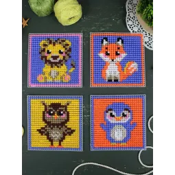 Cross stitch kit "Cute animals. Set of 4." SN-002