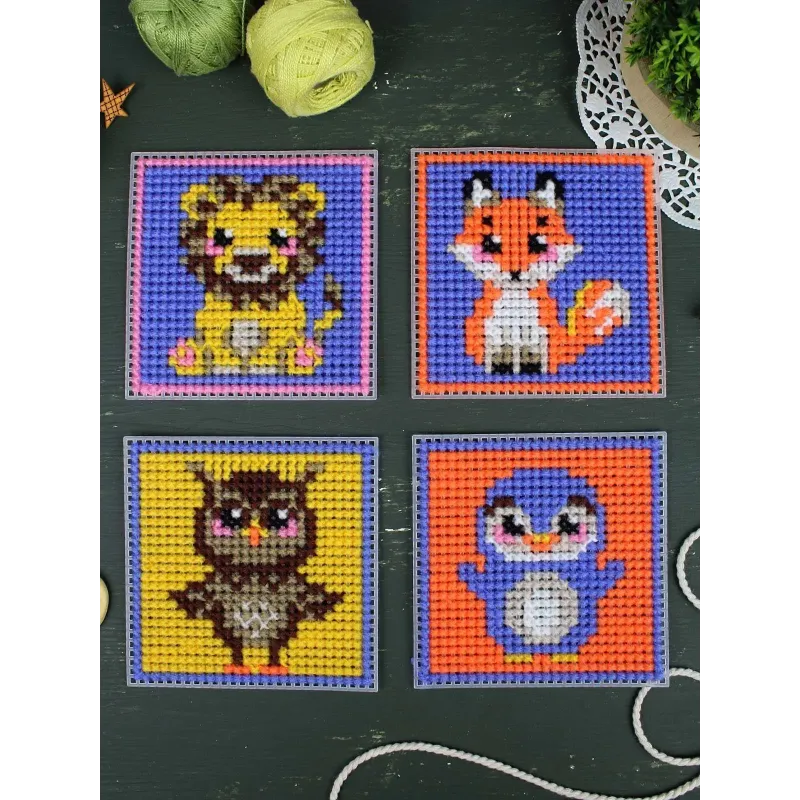 Cross stitch kit "Cute animals. Set of 4." SN-002
