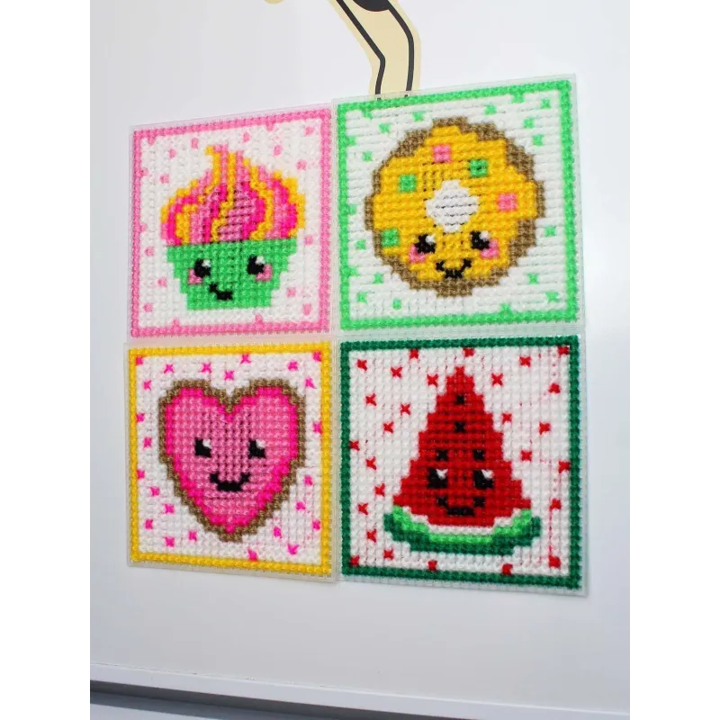 Cross stitch kit "Fun Sweets. Set of 4." 10.6x10.6 cm SN-001