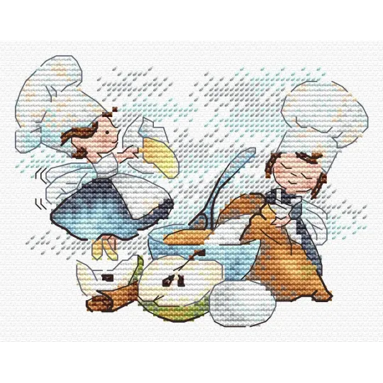 Cross stitch kit "Skilled chefs" 10x13 cm SM-982