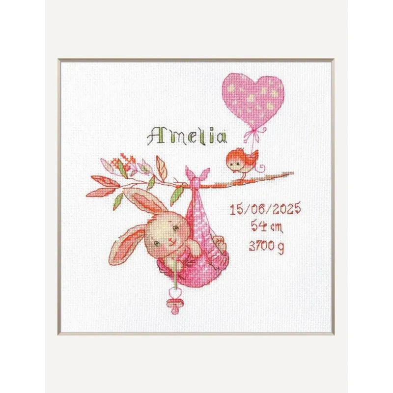 Girl Birth Sampler 20x20 SRA1029