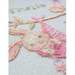 Cross Stitch Kit "Girl Birth Sampler" 20x20 cm SRA1029