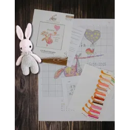 Kreuzstich-Set "Geburts-Sampler Mädchen" 20x20 cm SRA1029