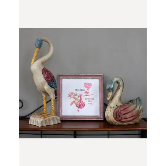 Cross Stitch Kit "Girl Birth Sampler" 20x20 cm SRA1029