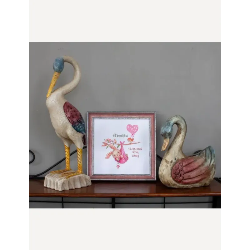 Cross Stitch Kit "Girl Birth Sampler" 20x20 cm SRA1029