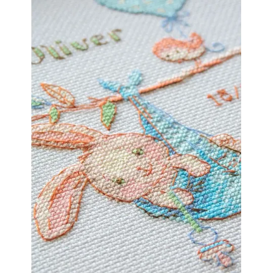 Boy Birth Sampler 20x20 SRA1028