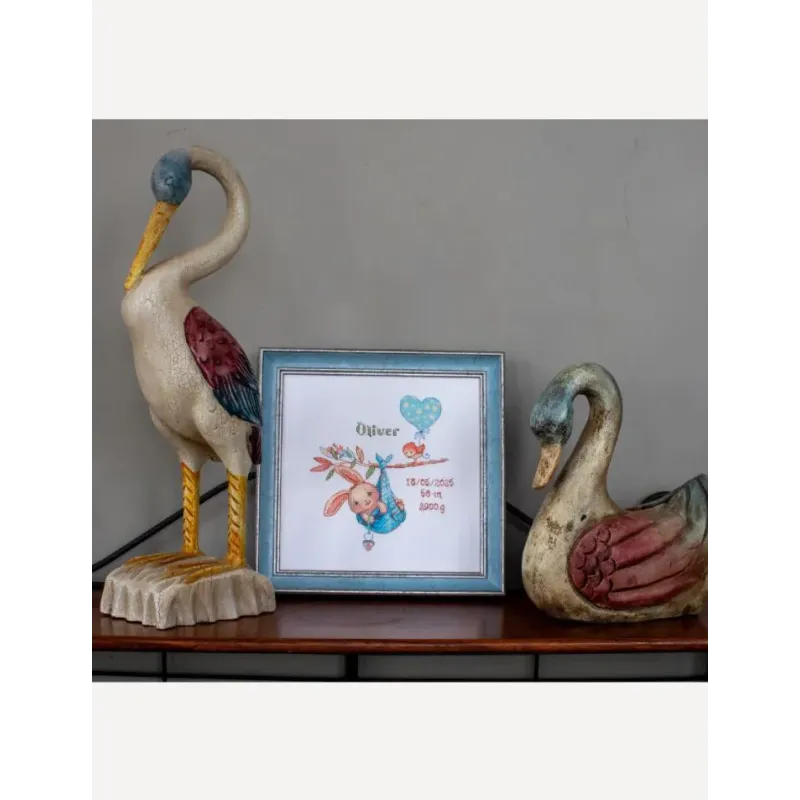 Cross Stitch Kit "Boy Birth Sampler" 20x20 cm SRA1028