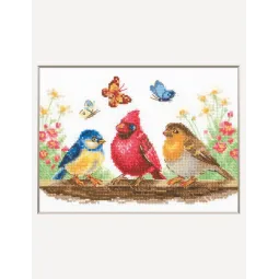 Cross Stitch Kit "Spring Birds" 21x15 cm SRA1040