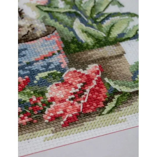 Kreuzstich-Set "Blühender Hase" 20x20 cm SRA1030