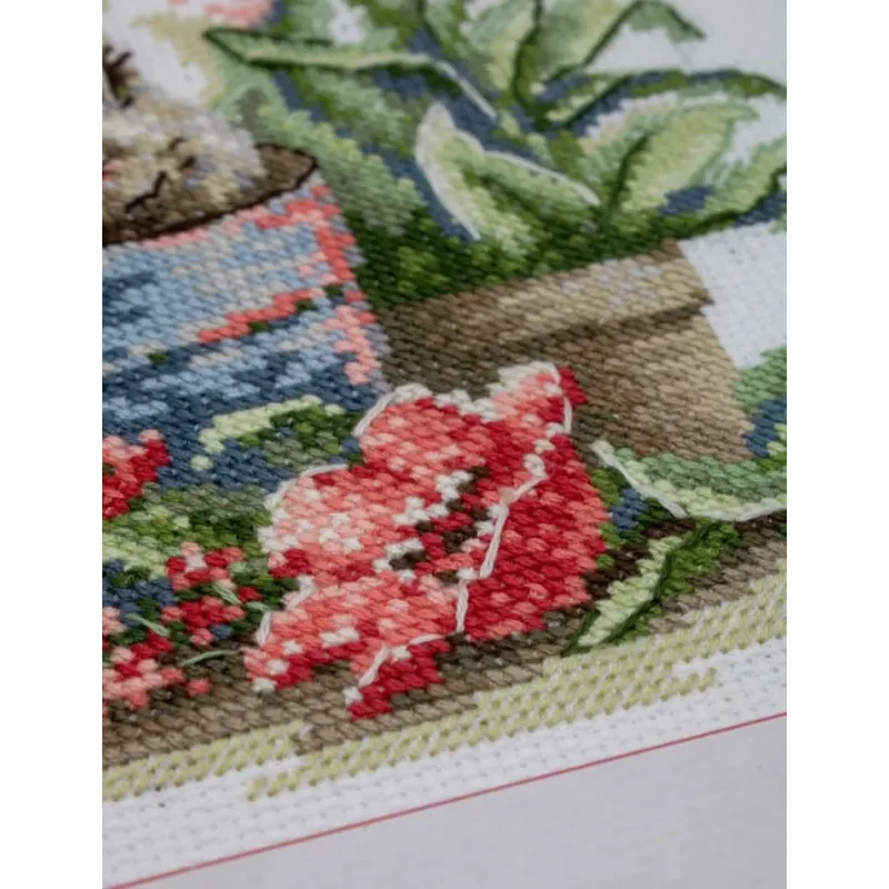 Cross Stitch Kit "Blooming Bunny" 20x20 cm SRA1030