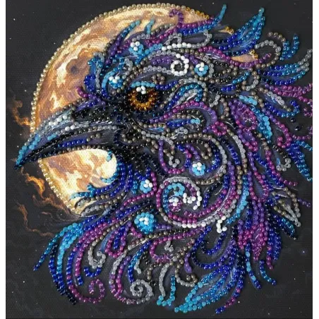 Mini Bead embroidery kit "Amber gaze" 15х15 cm AAM-270
