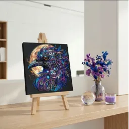 Mini karoliukų siuvinėjimo rinkinys "Gintarinis žvilgsnis" 15x15 cm AAM-270