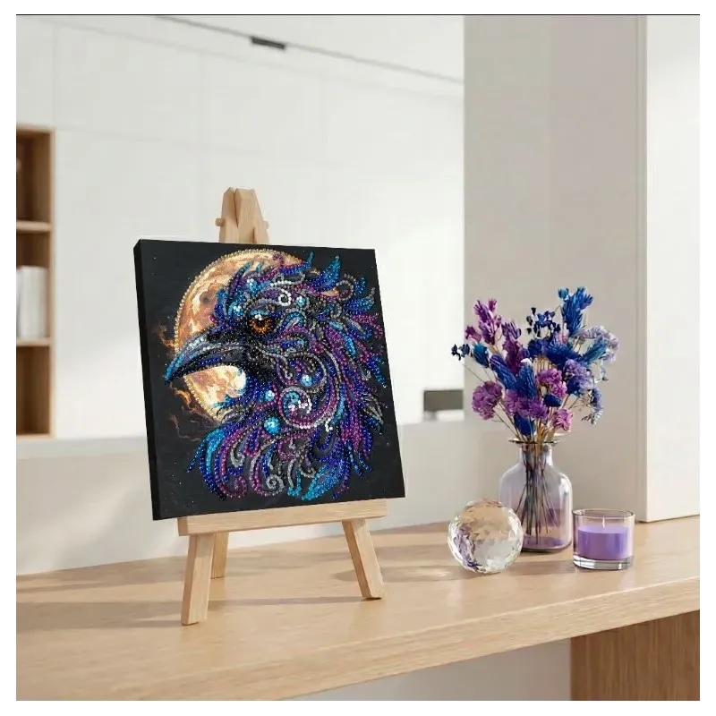 Mini Bead embroidery kit "Amber gaze" 15х15 cm AAM-270