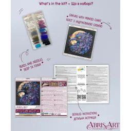 Mini Bead embroidery kit -Amber gaze AAM-270