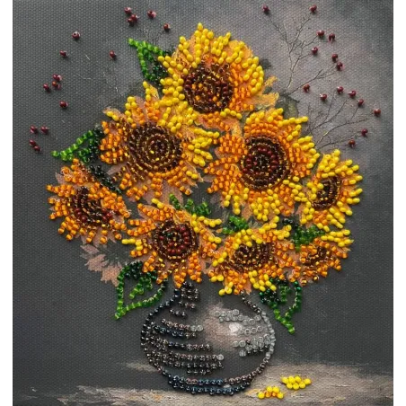 Mini Bead embroidery kit -Homely sunflowers AAM-269