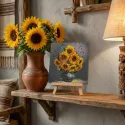 Mini Bead embroidery kit "Homely sunflowers" 15х15 cm AAM-269