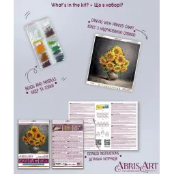 Mini Bead embroidery kit -Homely sunflowers AAM-269