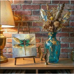 Mini Bead embroidery kit "Emerald wings" 15х15 cm AAM-268