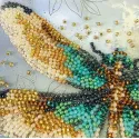Mini Bead embroidery kit "Emerald wings" 15х15 cm AAM-268