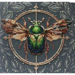 Mini Bead embroidery kit "The Alchemy of Nature" 15х15 cm AAM-266