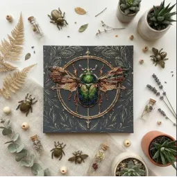 Mini Bead embroidery kit "The Alchemy of Nature" 15х15 cm AAM-266