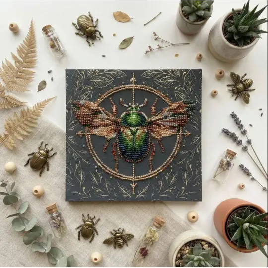 Mini karoliukų siuvinėjimo rinkinys "Gamtos alchemija" 15х15 cm AAM-266