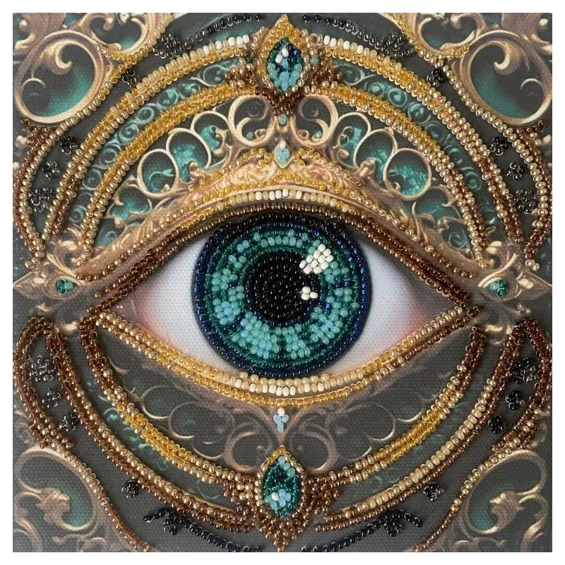 Mini Bead embroidery kit "Gaze Alchemy" 15х15 cm AAM-265