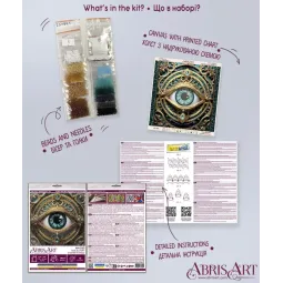 Mini Bead embroidery kit "Gaze Alchemy" 15х15 cm AAM-265