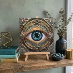 Mini Bead embroidery kit "Gaze Alchemy" 15х15 cm AAM-265