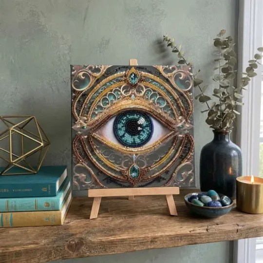 Mini Bead embroidery kit "Gaze Alchemy" 15х15 cm AAM-265