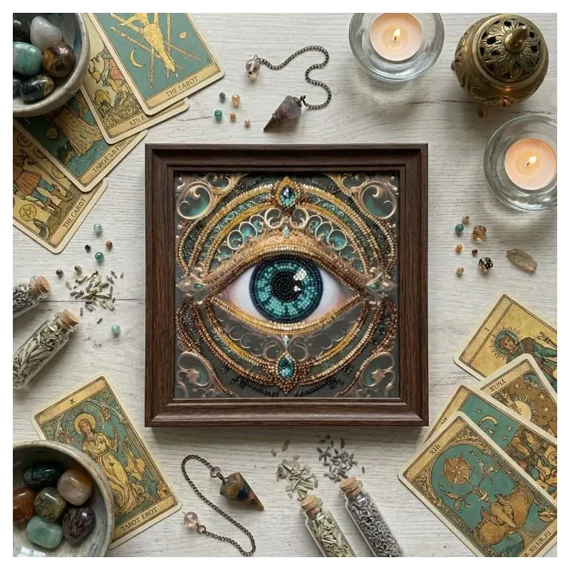 Mini Bead embroidery kit "Gaze Alchemy" 15х15 cm AAM-265