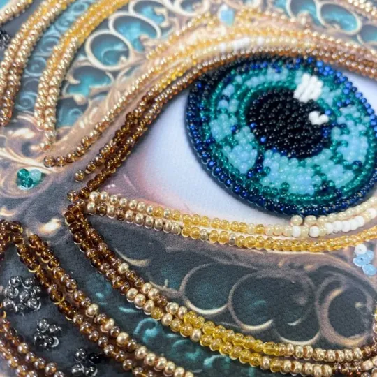 Mini Bead embroidery kit "Gaze Alchemy" 15х15 cm AAM-265