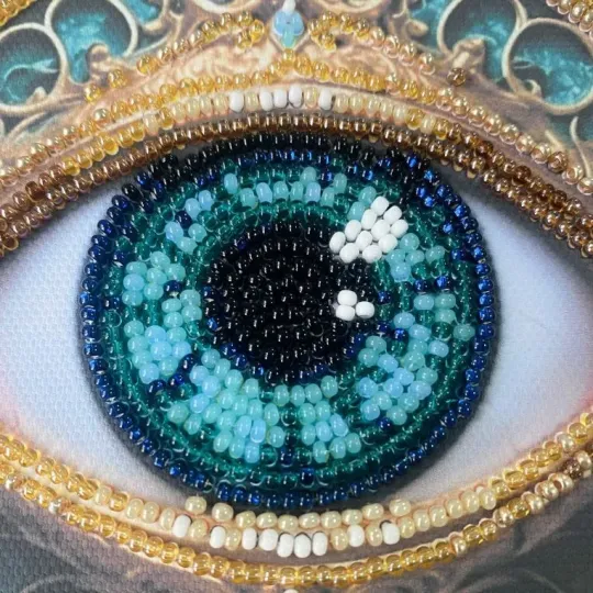 Mini Bead embroidery kit "Gaze Alchemy" 15х15 cm AAM-265