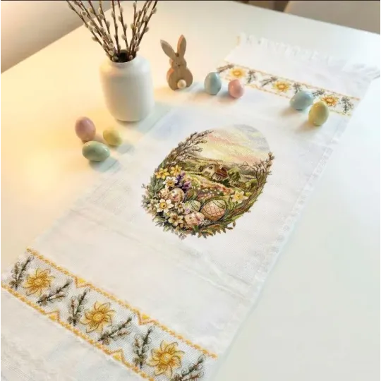 Cross-stitch kit "Rushnyk «Blooming Easter Egg»" 95х33 cm AAHE-005