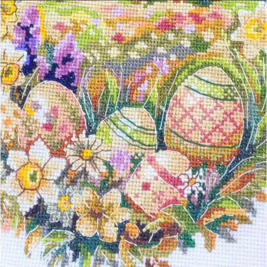 Cross-stitch kit "Rushnyk «Blooming Easter Egg»" 95х33 cm AAHE-005