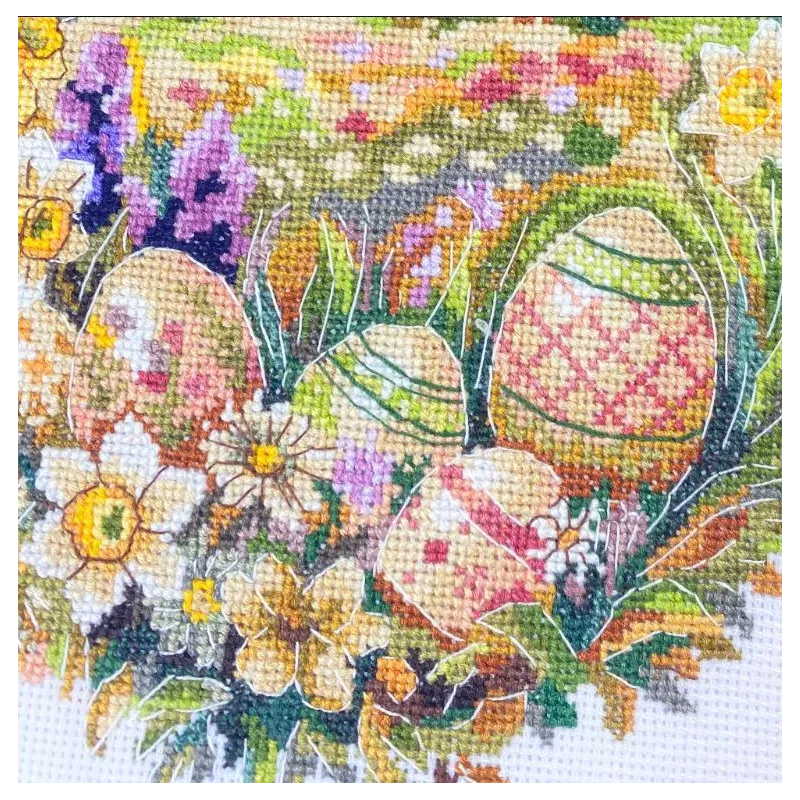 Kreuzstich-Set "Rushnyk «Blühendes Osterei»" 95x33 cm AAHE-005