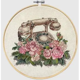 Kreuzstich-Set "Warten auf Ihren Anruf" 20x16 cm AAH-312