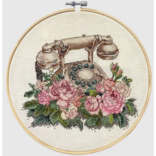 Kreuzstich-Set "Warten auf Ihren Anruf" 20x16 cm AAH-312