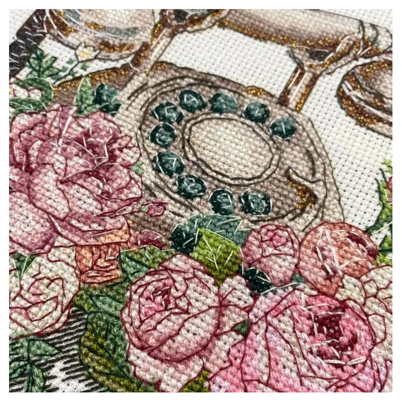 Kreuzstich-Set "Warten auf Ihren Anruf" 20x16 cm AAH-312