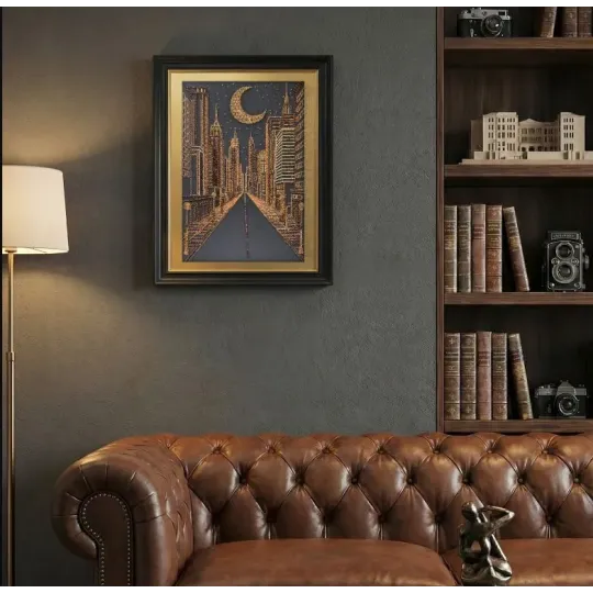 Pagrindinis karoliukų siuvinėjimo rinkinys "Miesto sapnai" 23x34 cm AAB-971