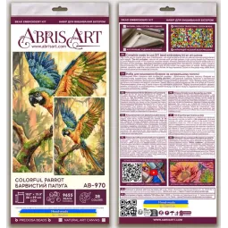 Main Bead Embroidery Kit "Colorful Parrot" 26х39 cm AAB-970