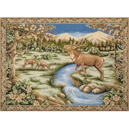 Ristinuke komplektas "Gobelenas su elniu" 62x45 cm PO-7489