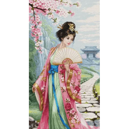 Cross Stitch Kit "The Song of Cherry Blossoms" 25.5 x 46 cm SBU5105