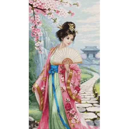 Cross Stitch Kit "The Song of Cherry Blossoms" 25.5 x 46 cm SBU5105