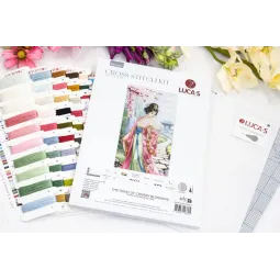 Siuvinėjimo kryželiu rinkinys "Sodinamų vyšnių žiedų daina" 25,5 x 46 cm SBU5105