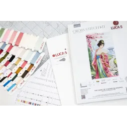 Набор для вышивания крестиком "Песнь цветущей вишни" 25,5 х 46 см SBU5105