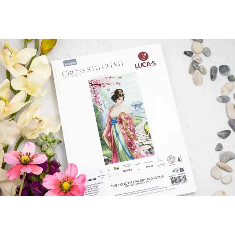 Cross Stitch Kit "The Song of Cherry Blossoms" 25.5 x 46 cm SBU5105