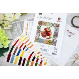 Набор для вышивания крестом "Мозаичное сердце граната" 25.5 x 25.5 cm SB7058