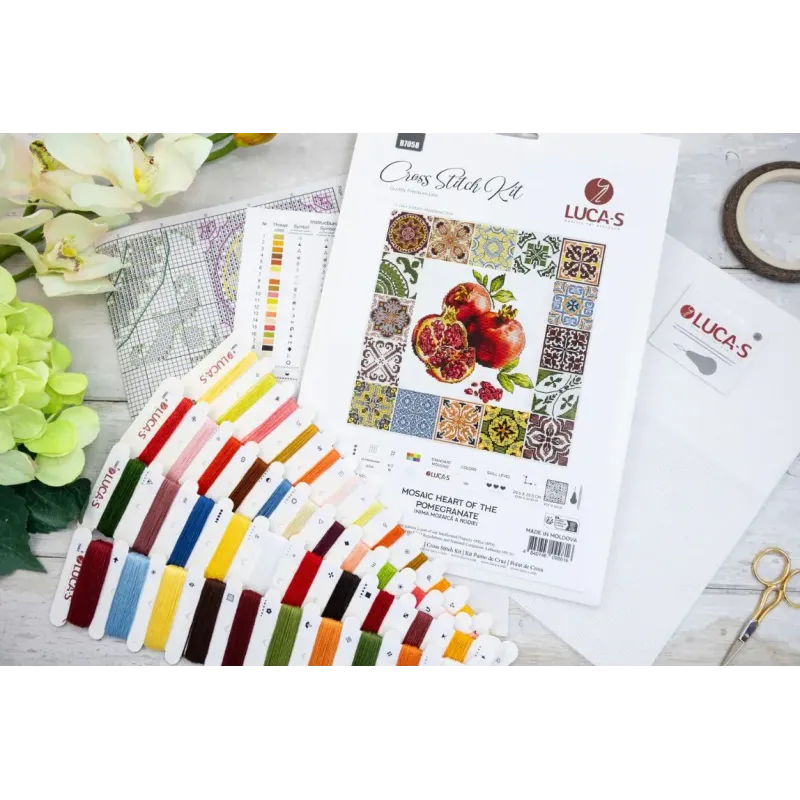 Cross Stitch Kit "Mosaic Heart of the Pomegranate" 25.5 x 25.5 cm SB7058